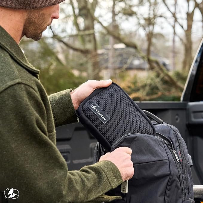 Pelican Electronic Organizer Travel Case - Portable Storage Bag with Multiple Storage Mesh Pockets for Cables, Chargers, Power Bank, AirPods - Cord Organizer and Airplane Travel Essentials Bag - Black