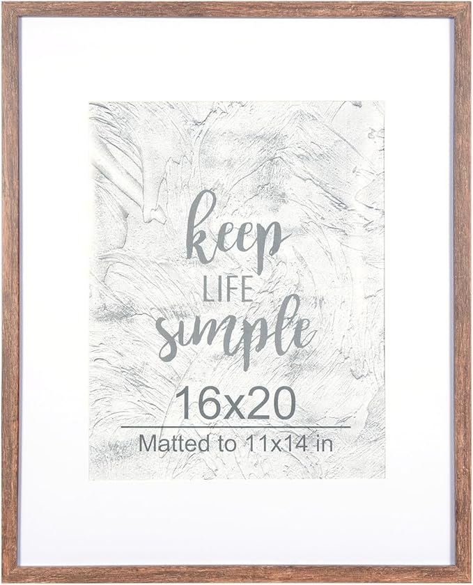 kennethan 16x20 Picture Frame Rottern Brown Set of 5, Wooden Poster Frame for Wall Mounting Display for Home, Office,Gallery,Holiday with Photos, Posters, Puzzles
