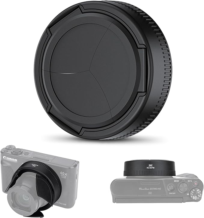 PowerShot SX740 HS Auto Open and Close Lens Cap Cover for Canon PowerShot SX740 HS Digital Camera Accessories, Automatic Lens Protective Protector Cap with EVA & Silicone Interior, No Vignetting
