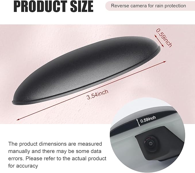 Ypoyney Car Rear View Camera Cover, Silicone Anti-Rain Reversing Cameras Protection, Non-Destructive Installation Rear View Camera Cover, Essential Accessories Rain Covers for Most Cars (Black)