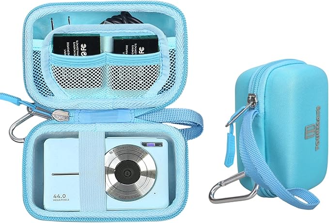 Hard Storage Case for CAMKORY/VAHOIALD/QONGUDS/Fleafer/WONNIE/VYNCS/SMARTKLIK/Rovemre/YiFuar/Focusify/Canon PowerShot 180 190/Sony DSCW800 830 Digital Camera(Case Only) (Light Blue)