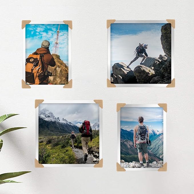 Classicseali 600PCS Photo Corner Stickers,Self-Adhesive Scrapbook Picture Corners, Picture Corners for Scrapbooking, for Photos Albums, DIY Scrapbook Stickers, Memory Books, Diaries, Khaki