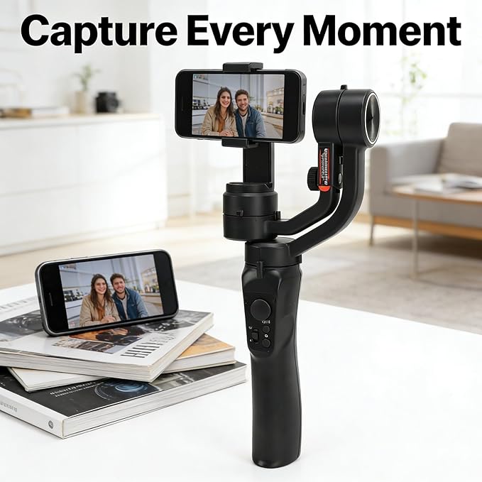 3 Axis Phone, Handheld Stabilizer, 7.0in Smartphone Support - Real - Time Anti - Shake, Intelligent Follow - Up, Live Streaming