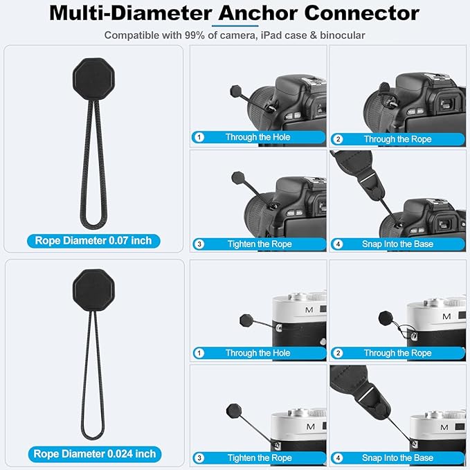Adjustable Shoulder Straps, Universal IPad lanyard, Silicone Padded Camera Strap with Quick Release Buckle, Comfort Neck Strap for Cameras, iPads, Tablet Case, Binoculars (Light Blue)
