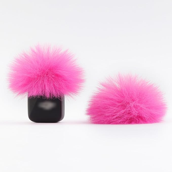 LEFXMOPHY Windscreen for DJI MIC MINI (2024) Wireless Microphone Hot Pink Furry Wind Muff Deadcat Cover (Not for Dji Mic 1 and 2), 2-Pack