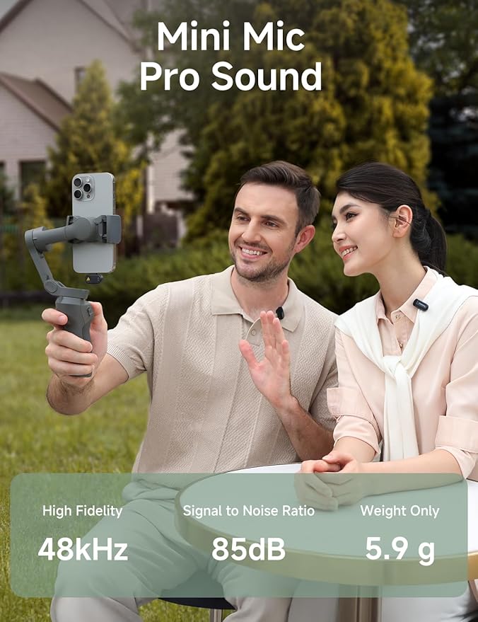 MAONO Wave T1 Mini Wireless Lavalier Microphone for iPhone 17 16 15, Android, Tablet, PC, Clip on Lapel Mic with USB-C Plug, Noise Cancellation, AI Voice Filter for Video Recording Vlog TikTok YouTube