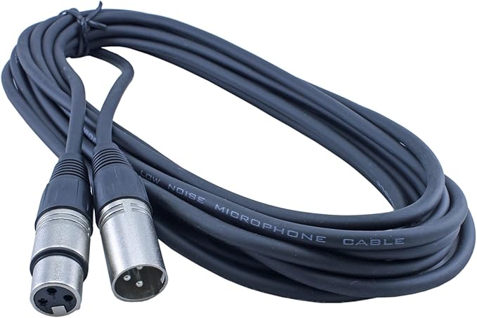 5 Pack 20 FT Foot 3 Pin XLR Male to Female Mic Cord Microphone Pro Audio Cable Balanced Shielded