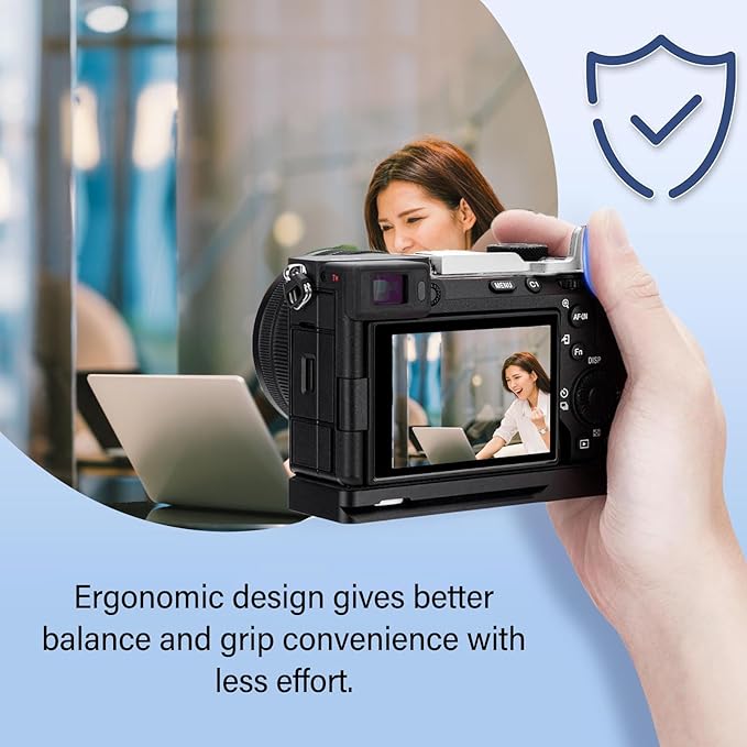 Bewinner Thumb Up Grip for A7CR & A7CRII, Aluminum Alloy Hot Shoe Cover & Camera Hand Grip Rest - Ergonomic Design for OneHanded, Enhanced Comfort & Secure Hold (Silver)