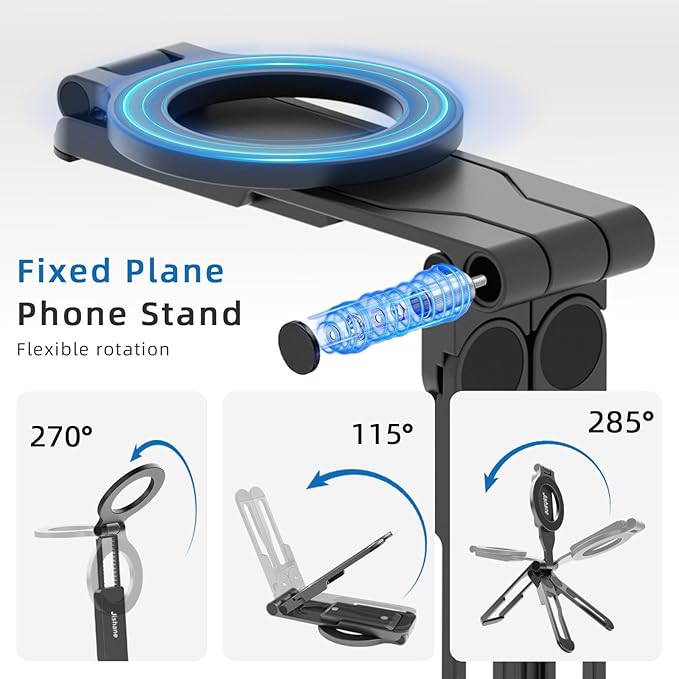 Magnetic Tripod for iPhone -Adjustable Foldable Phone Tripod Stand for Video Recording, Magnet Mount Pocket Cell Phone Stand for iPhone 17/16/15/14/13/12 Plus Max for Gym Tablet Tripod for Travel