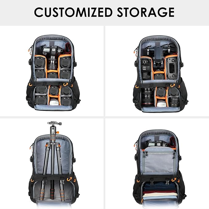 TARION Extra Large Camera Backpack - Professional DSLR Drone Bag 17.3 Laptop Compartment - Hardshell High-Density Foam Protection with Rain Cover PB02