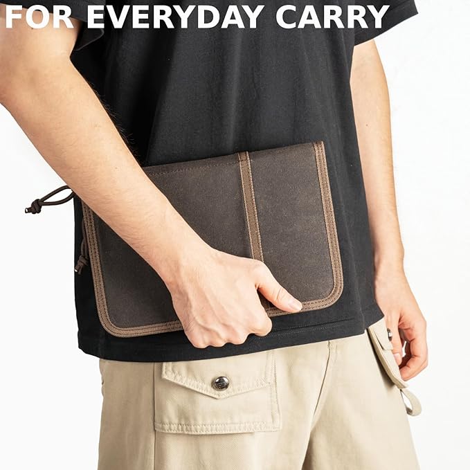 Field Journal Notebook A5 Planner Cover with Zipper, Travel Journal for Men & Women A5 Travelers Notebook Cover, Water Resistant Waxed Canvas Cover with Pen Holder, Included 5.8" x 8.3" Refillable Field Book