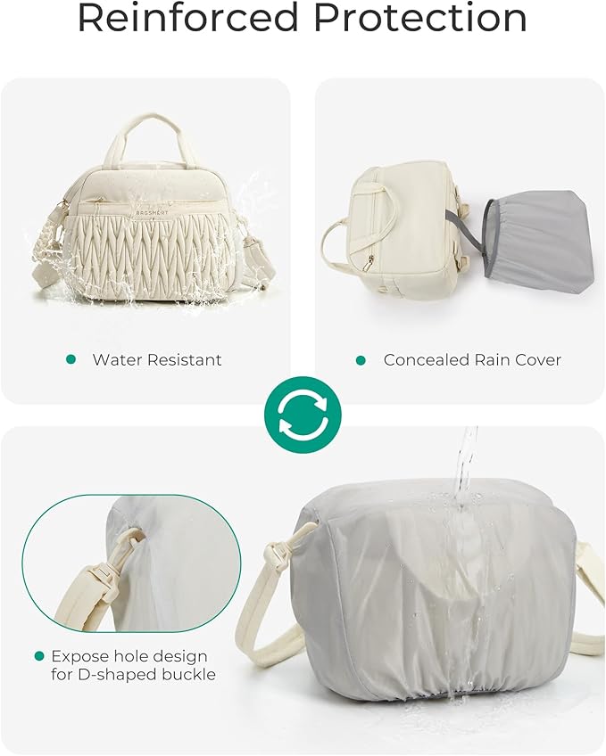 BAGSMART Camera Sling Bag, Portable Small Camera Bags for Photographers with Tripod Holder, Waterproof DSLR/SLR/Cute Camera Case for Women with Rain Cover, Compatible with Sony Canon Nikon, Beige