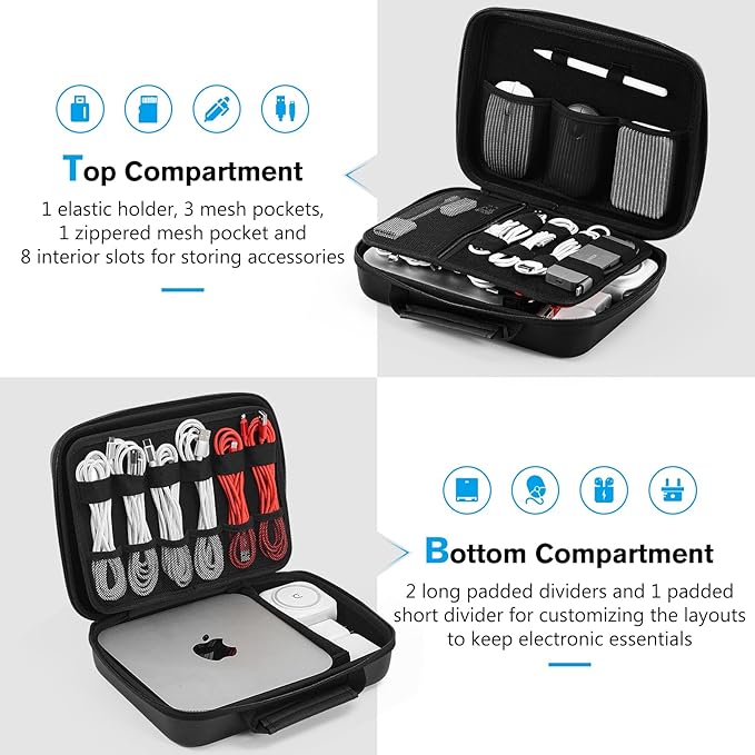 ProCase Hard Travel Electronic Organizer Case Bundle with Hard Carrying Case for 2025 SanDisk Extreme Pro Portable SSD