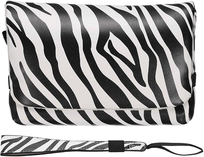 Nexarelle 1Pcs Digital Camera Storage Bag, Nylon Polyester Multi-Purpose Small Portable Storage Bags for Photography CCD Machine Women Men Travel Cosmetic Clutch Purse, Black and White