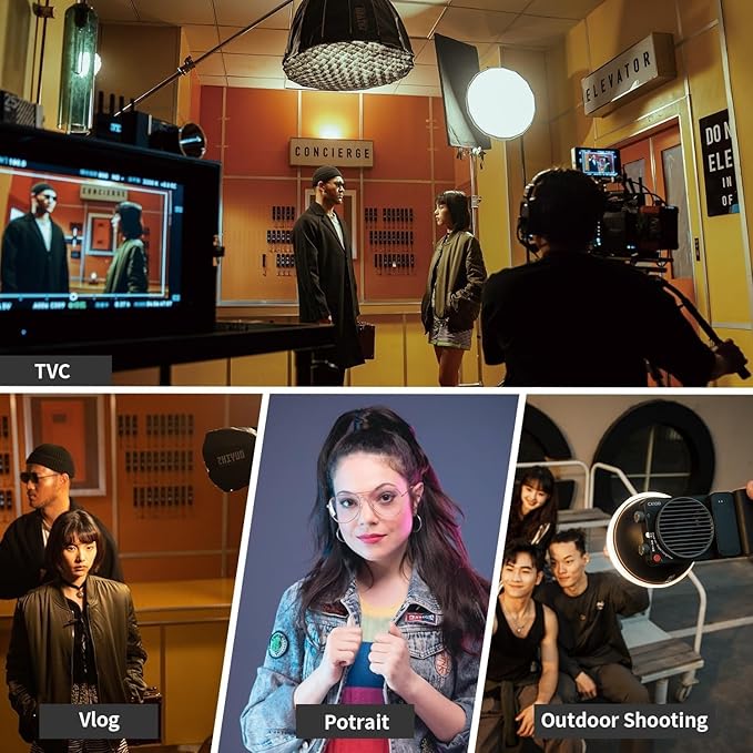 ZHIYUN CINEPEER CX100 100W LED Video Light, Built-in 4500mAh Battery COB Portable Photography Light Bi-Color 2700K~6500K CRI 96+ TLCI 97+ Continuous Output Lighting