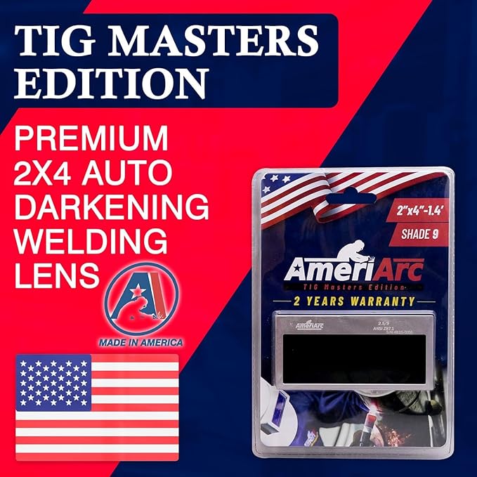 (TIG Masters Edition) Premium 2x4 Auto-Darkening Welding Lens - High-Definition Clarity (Shade 9, Masters Edition)
