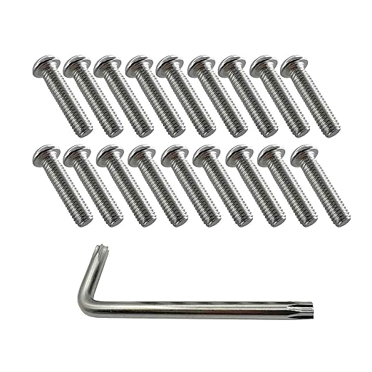 M6*1.0 Stainless Steel Anti-Theft Screws Compatible with Ford 2015-2018 F150, F250, F350, Truck Bed Accessories,FL3Z-9928408-AB,18pcs/Set with Tool(Non-self-Tapping Screws).