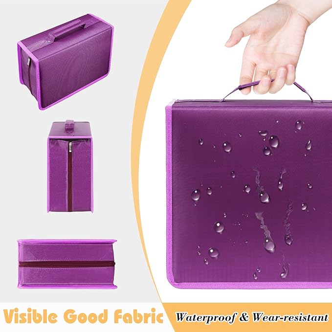 DVD Case CD Storage,384 Capacity CD Cases Holder DVD Storage Case Holders CD DVD Disc Case Storage Wallet Binder for Car Home Office Travel (Purple)