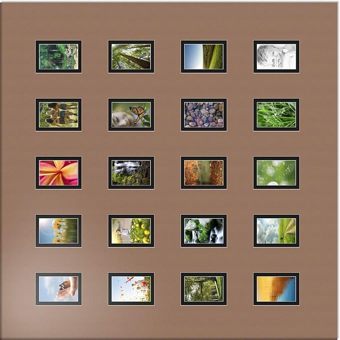 Art to Frames Double-Multimat-398-767/89-FRBW26079 Collage Photo Frame Double Mat with 20-2x3 Openings and Satin Black Frame