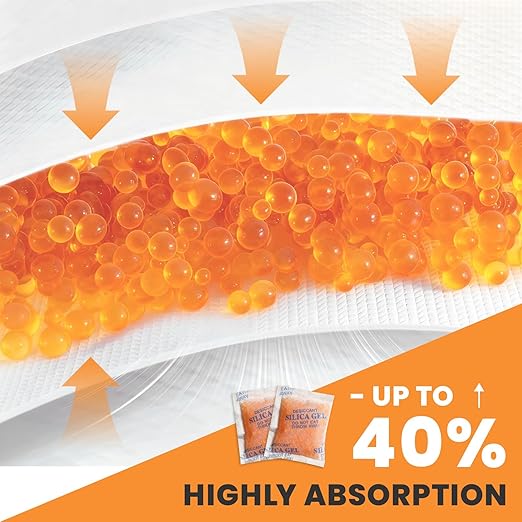 Color-Indicating Silica Gel Packets, 5g (50 Pack), Food-Grade Reusable Desiccant Moisture Absorbers for Food Storage, Closets, Electronics