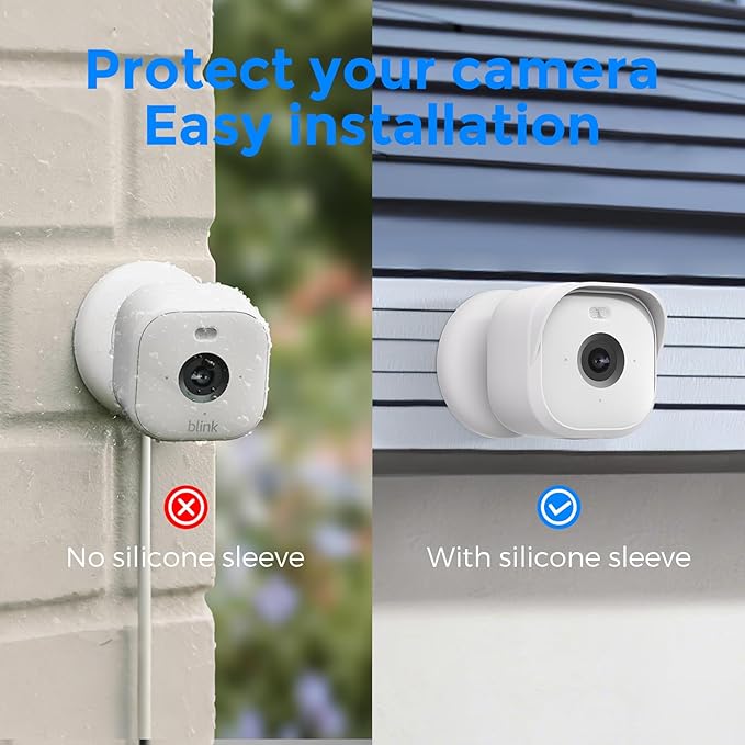 Camera Cover Compatible Blink Mini Silicone Skin Case, Anti-Scratch Protective Blink Mini Cover Bracket, Weather-Proof 360 Degree Protective Adjustable Indoor/Outdoor Small Mount (White)