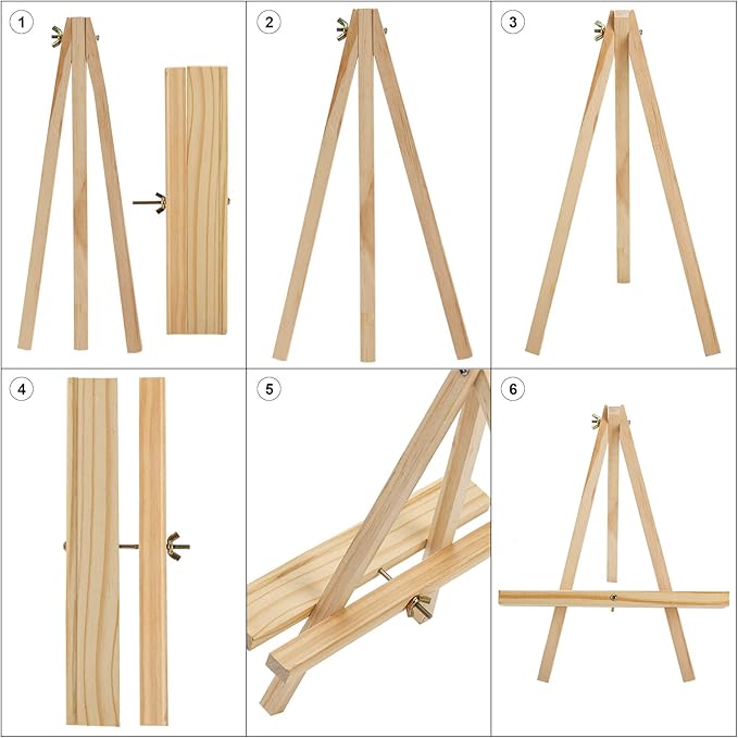 Tosnail 10 Pack 12" Art Easel Stand Tabletop Wooden Display Stand Photo Holder Display Stand for Artist, Students, Adults, Kids Painting