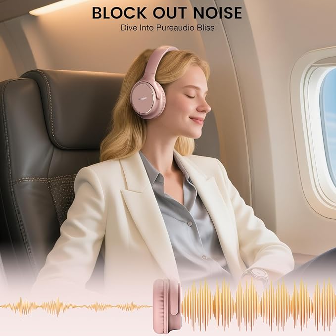 USB C Wired Over-Ear Headphones with Microphone, Volume Control, Share Port, and Adjustable Headband Foldable Stereo Headset for iPhone 16, Samsung, Laptop, Gaming, Travel