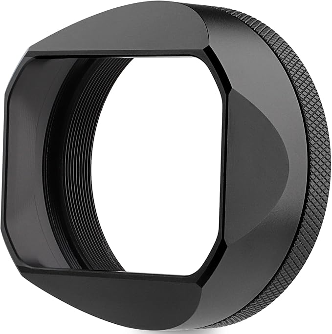 X100VI Square Metal Lens Hood for Fujifilm Fuji X100VI Camera Accessories Black with 49mm UV Filter Adapter Ring Haoge LH-X54B