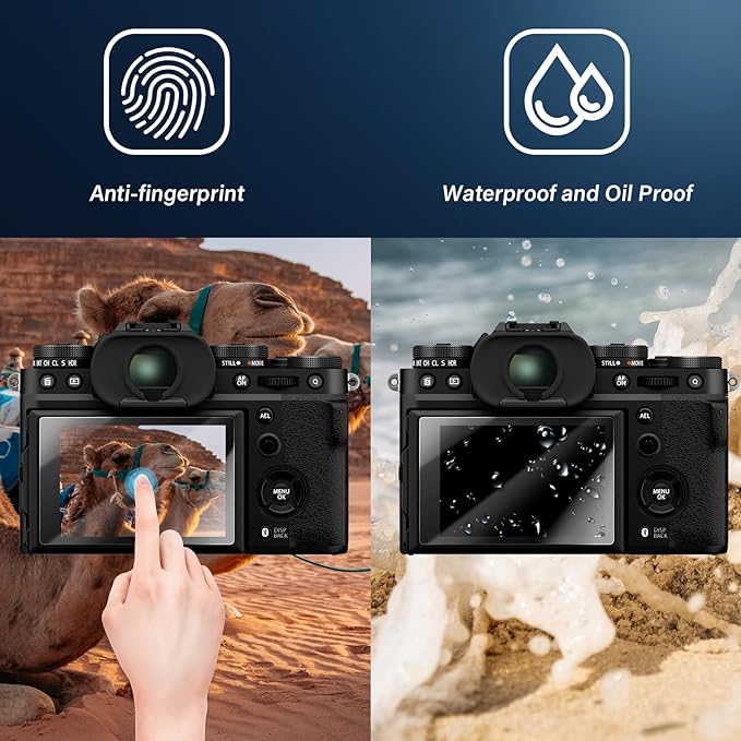 kinokoo Screen Protector Intend for Fujifilm X-M5 and for fuji X-E5 Digital camera,0.25mm 9H Hardness Fuji XM5 and XE5 Tempered Glass Film - Anti-Fingerprint, Bubble Free & Anti-Scratch(3 Packs)