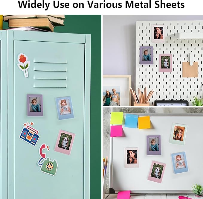 HIYQIN 5 Pack - 2x3 Magnetic Photo Frame with Clear Protective Cover for Mini EVO Liplay SE 12 11 41 40 99 90 9 8 7S Camera Films - 3 Inch Refrigerator Magnet Picture Frames - Mixed Color