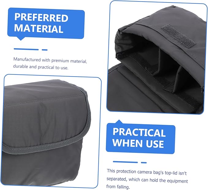 Vaguelly Camera Bag Insert Portable Padded Protective Case for DSLR Cameras Dividers for Compact Design for Backpacks Messenger Bags
