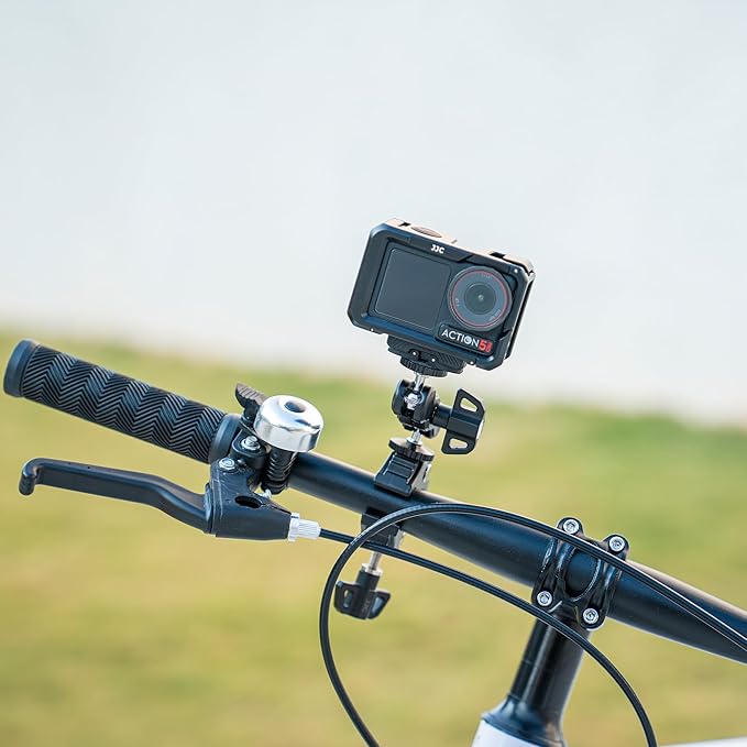 JJC Metal Super Camera Clamp Mount with 1/4"-20 and 3/8"-16 Thread Holes for Camera Clamp on Desk Bracket Handrail Trolley Round Tube for Vlog Shooting Video Recording Live Stream Selfie Photography