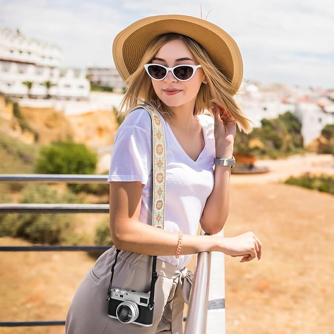 Neck Strap Silicone Camera Straps - Padded Camera Strap, 1.5" Wide Adjustable Nylon Shoulder Strap - Compatible with Canon, Nikon, Sony, and More DSLR and Mirrorless Cameras (Khaki Green)