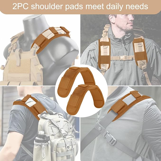 ZINZ 2-Pack Universal Shoulder Pad with Ultra Thick Cushion for Bag Luggage Bag Crossbody, Plus Long & Anti-Slip & Breathable,Khaki