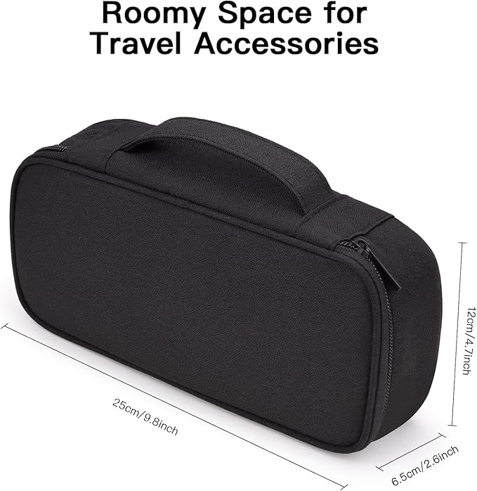 Cable Organizer Bag, Electronic Organizer Travel Case for Charger & Cords, Travel Accessories, Portable Power Bank (Black)