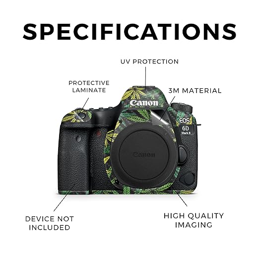 Carbon Fiber Camera Skin Compatible with Canon EOS 6D Mark II Camera (2017) - Cannabis Culture - Premium 3M Vinyl Protective Wrap Decal Cover - Easy to Apply | Crafted in The USA by MightySkins