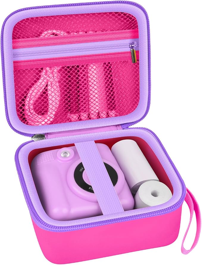 Kids Instant Print Camera Case Compatible with ESOXOFFORE for Dylanto for DUDUDRAGON for GKTZ for ETIKEZ for Dafotil for Careenoah for Aasonida Digital Video Prints Paper Bag (Box Only) Bright Pink