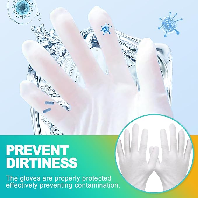KornaDoz 6 Pairs White Cotton Gloves, Thin Inspection Gloves for Women and Men, Soft for Dry Hands, Works for Coin, Art Handling and Archival