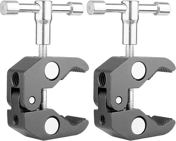 ChromLives 11'' Magic Arm with 2Pack Super Clamp Crab Clamp, Articulating Friction Arm Photography w/ 1/4'' and 3/8'' Thread Camera Clamp Compatible with DSLR Camera Rig, Monitor,Flash Light,DJI Osmo