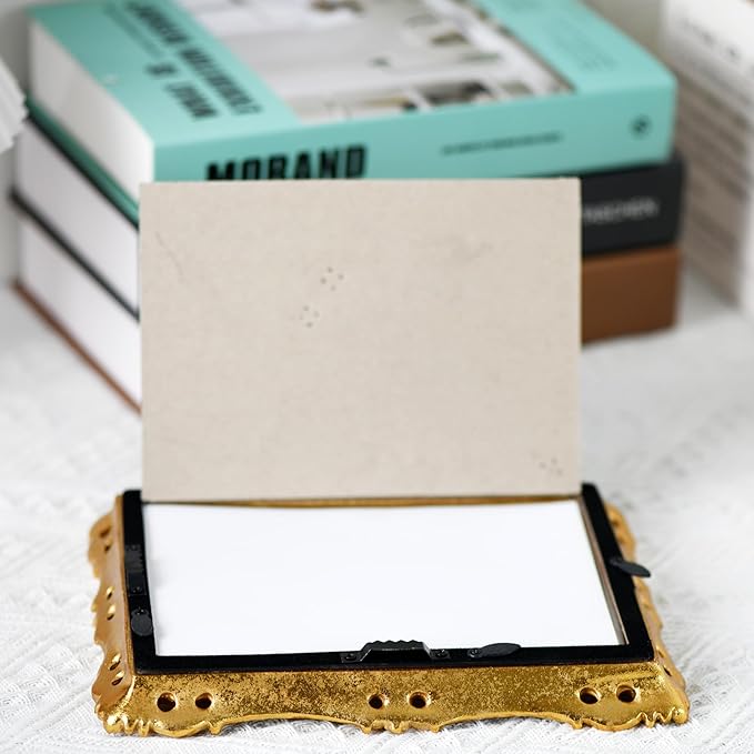 Funerom Vintage Picture Frames with Glass Front, Ornate Frame, Antique Photo Frames for Tabletop or Wall Hanging (Gold, 5X7 inch)