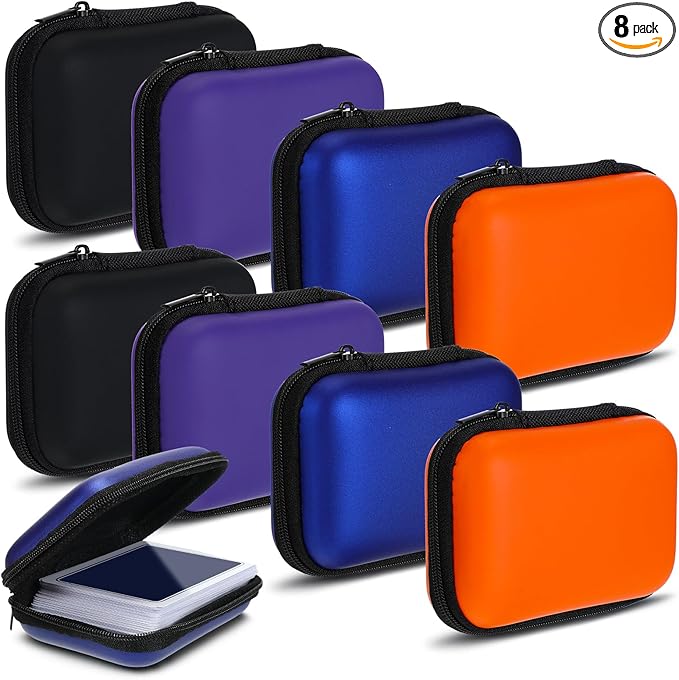 Jexine 8 Pieces Card Case Compatible with Travel Games Cards Games Playing Case Deck Game Playing Storage Box Carrying Holder(Multiple Colors)
