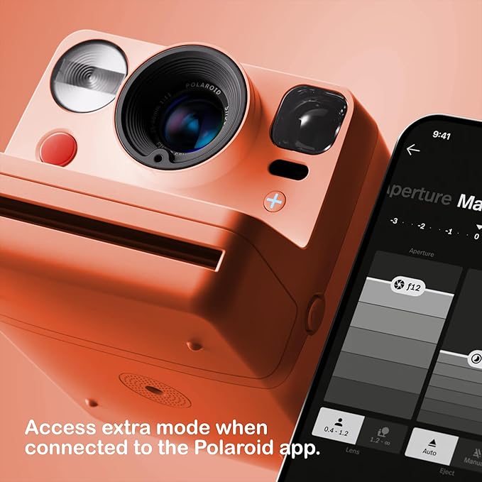 Polaroid Now+ 3rd Generation i-Type Instant Camera + 8 i-Type Color Film Bundle, Bluetooth Connected App Controlled, Coral, Polaroid Camera Bundle with a Lumintrail Lens Cleaning Cloth