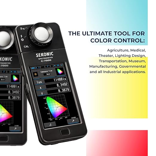 Sekonic C-7000 Spectrometer Spectrum Analyzer - Portable Handheld Tool for Precision Color Control & Interpretation for Home, Designer's Firm, Engineering Lab & Industrial Use