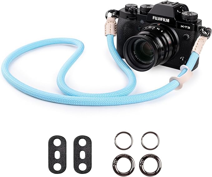 VOVMOEYA Camera Strap Rope,Camera Neck Strap Shoulder Strap for Fujifilm X100VI X100V XS20 XT5 for A6000 A6100 A6400 A6700 A7IV for Canon EOS R6 R10 for Nikon D850 D5600 D7500 - Blue