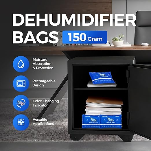 150g (6 Pack) Reusable Silica Gel Desiccant Packs for Storage Spaces Color-Changing Indicator Reusable Desiccant Packs for Storage Boxes, Wardrobes, Electronic Devices, 3D Printing Materials