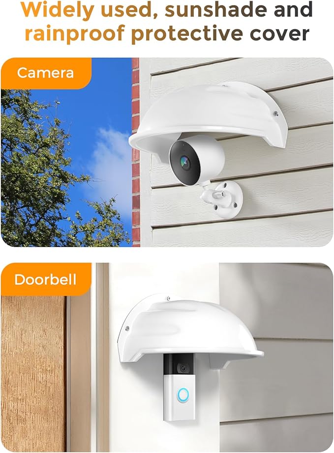 Augstci Universal CCTV Security Camera Sun Rain Shade Camera Cover Shield Safety Camera Protective Roof for CCTV Surveillance Outdoor Camera Hikvision/Nest/Ring/Arlo/Dome/Bullet,3pack