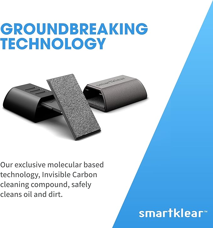 CarbonKlean SmartKlear Smart Phone Screen Cleaner - Compatible with iPhones, Androids, and More - with Carbon Microfiber Tech - Black Rubber and Silver Metallic - 1 Count