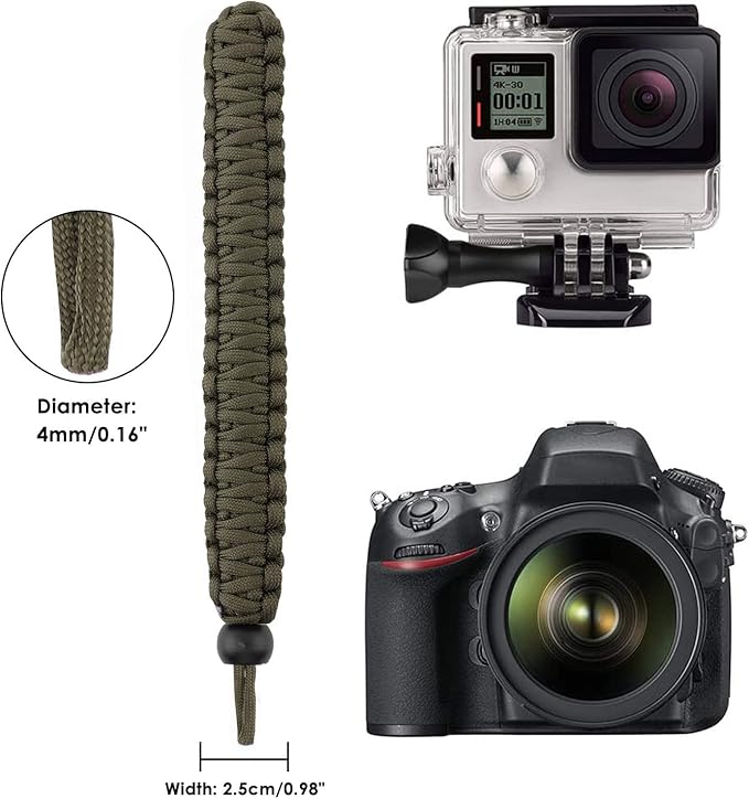 MoKo Paracord Nylon Braided Camera Hand Grip Strap for Video Camcorder/Binoculars/Nikon/Canon/Sony/SLR/DSLR Digital Camera