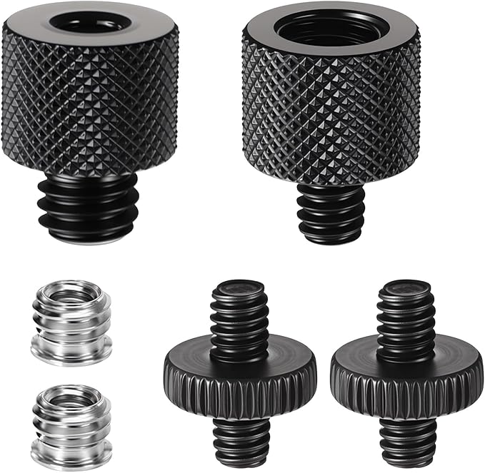 Tripod Screw Adapter, 6 Pcs Aluminum Alloy 1/4 to 3/8 & 3/8 to 1/4 Camera Tripod Adapter Gewinde Stativ Adapters Schrauben Male toFemale Screw for Camera, Mount, Monitor