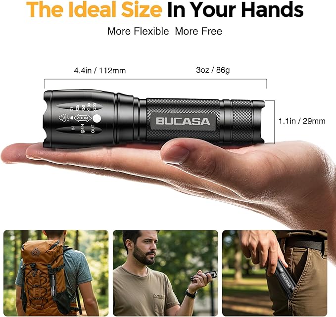 6 Pack Rechargeable Flashlights High Lumens, Brighter Small Flashlight Powerful Tactical Flashlights Rechargeable, Waterproof LED Flashlight with 3 Zoomable Modes for Camping Emergency